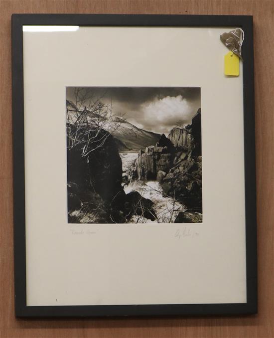 Glynn Davies, limited edition print, Catalyst Aberdavan, signed, 2/5, 48 x 72cm and another Rhaeadr Ogwen, 24 x 24cm